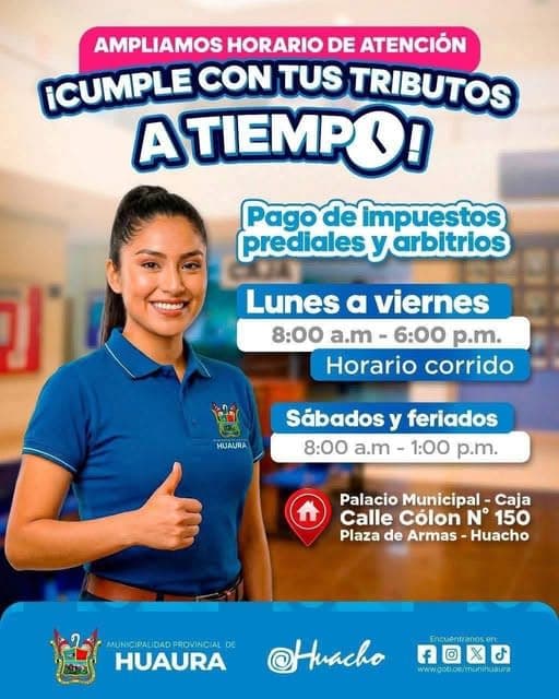 Municipalidad de Huaura amplía horario de atención