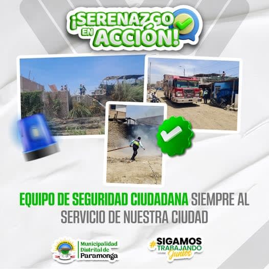 Incendio controlado en el A.H. Esperanza: Equipo de Seguridad Ciudadana y bomberos trabajan juntos para salvaguardar la seguridad de los vecinos