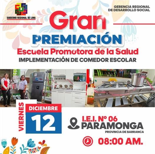 La Región de Lima Reconoce a las Escuelas que Promueven la Salud y el Bienestar de los Estudiantes