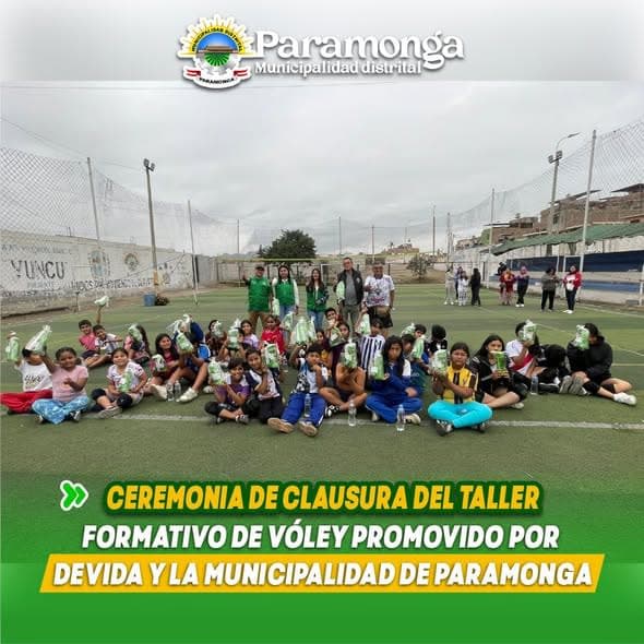 Más de cien jóvenes de Paramonga celebran el éxito de su taller de vóley gracias a Devida y la Municipalidad